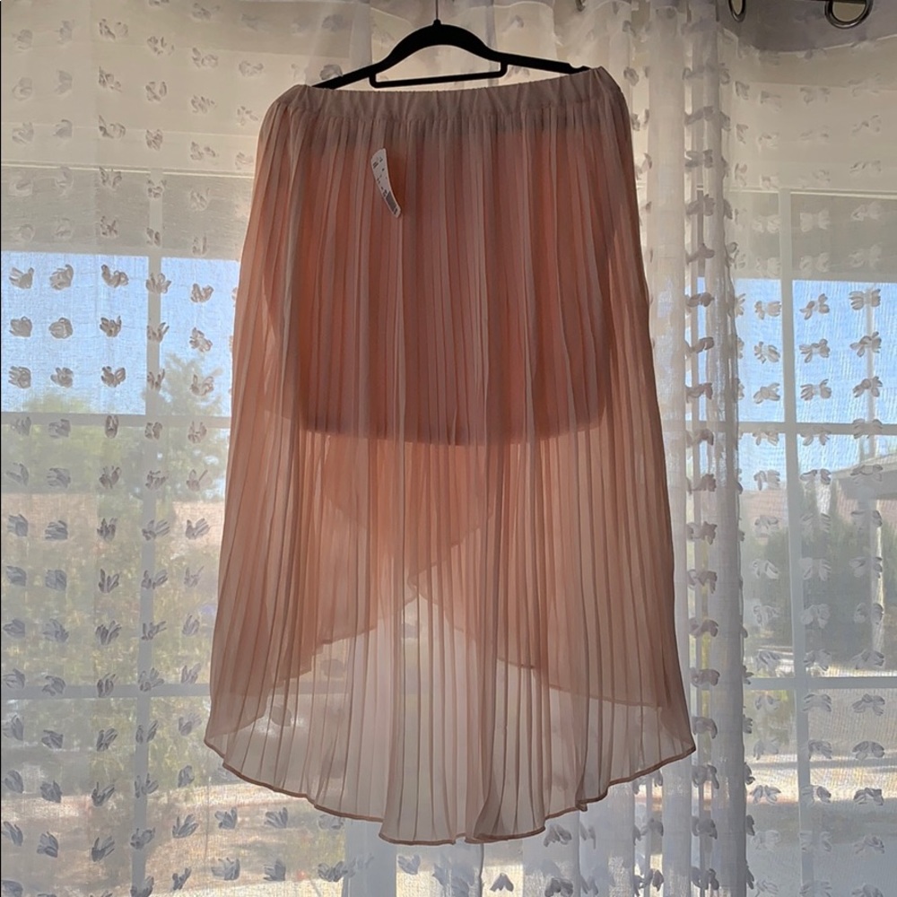 Blush chiffon tulip skirt